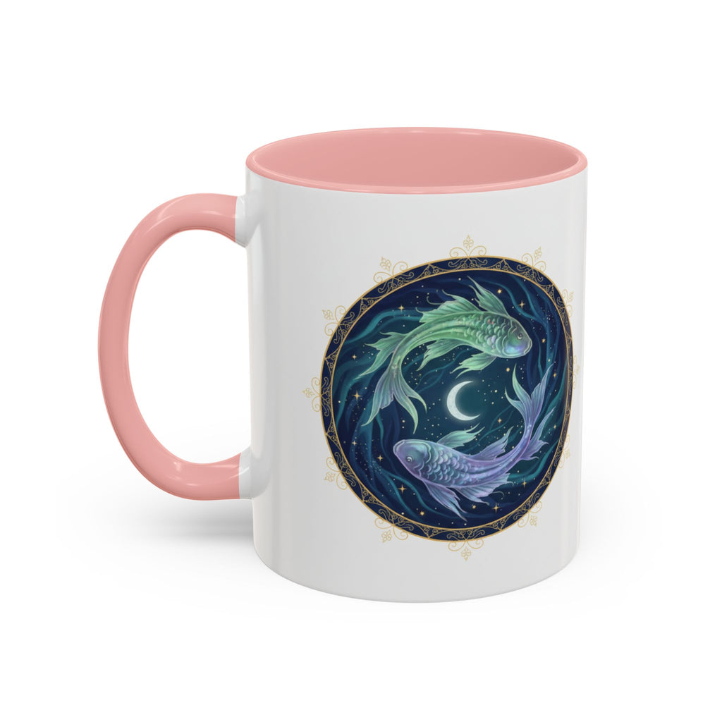 Koi Yin Yang Coffee Mug — Celestial Fish Moon Ceramic Accent Mug (11/15oz)