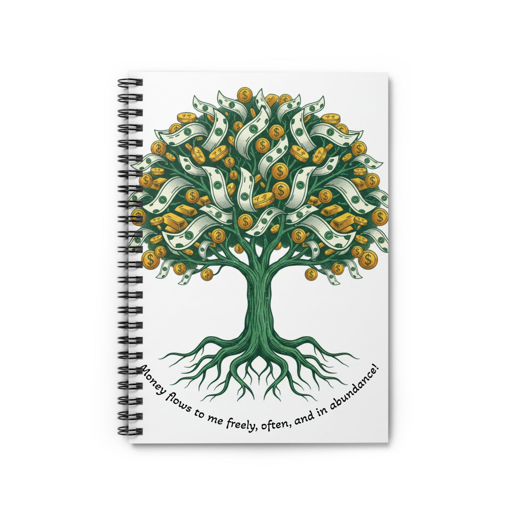 Money Tree Spiral Notebook — Ruled Journal for Finance Notes & Goal Planning