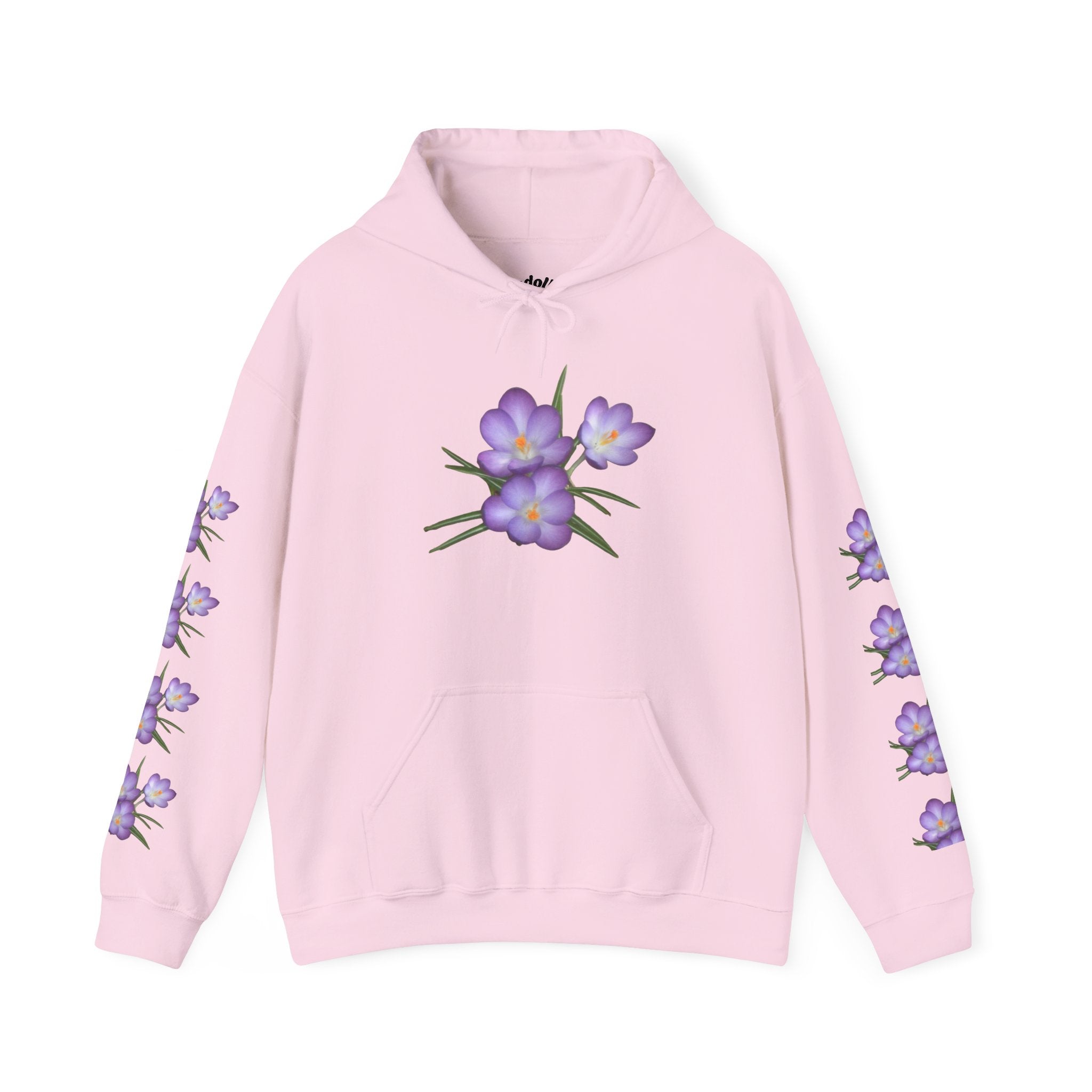 Purple Crocus Floral Hoodie — Spring Flower Graphic Sweatshirt