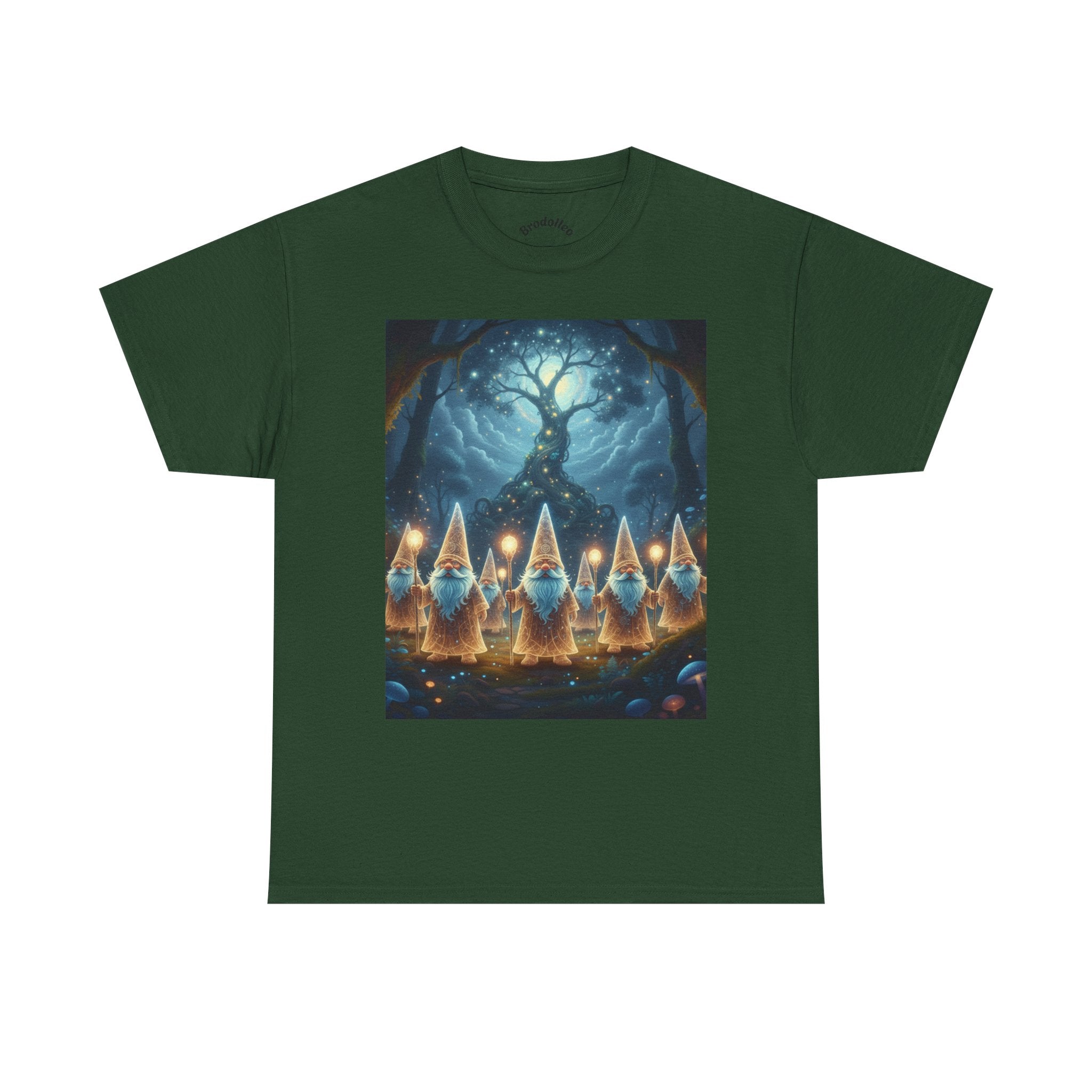 Gnome Lanterns Tee — Whimsical Forest Gnomes Nightlight T-Shirt