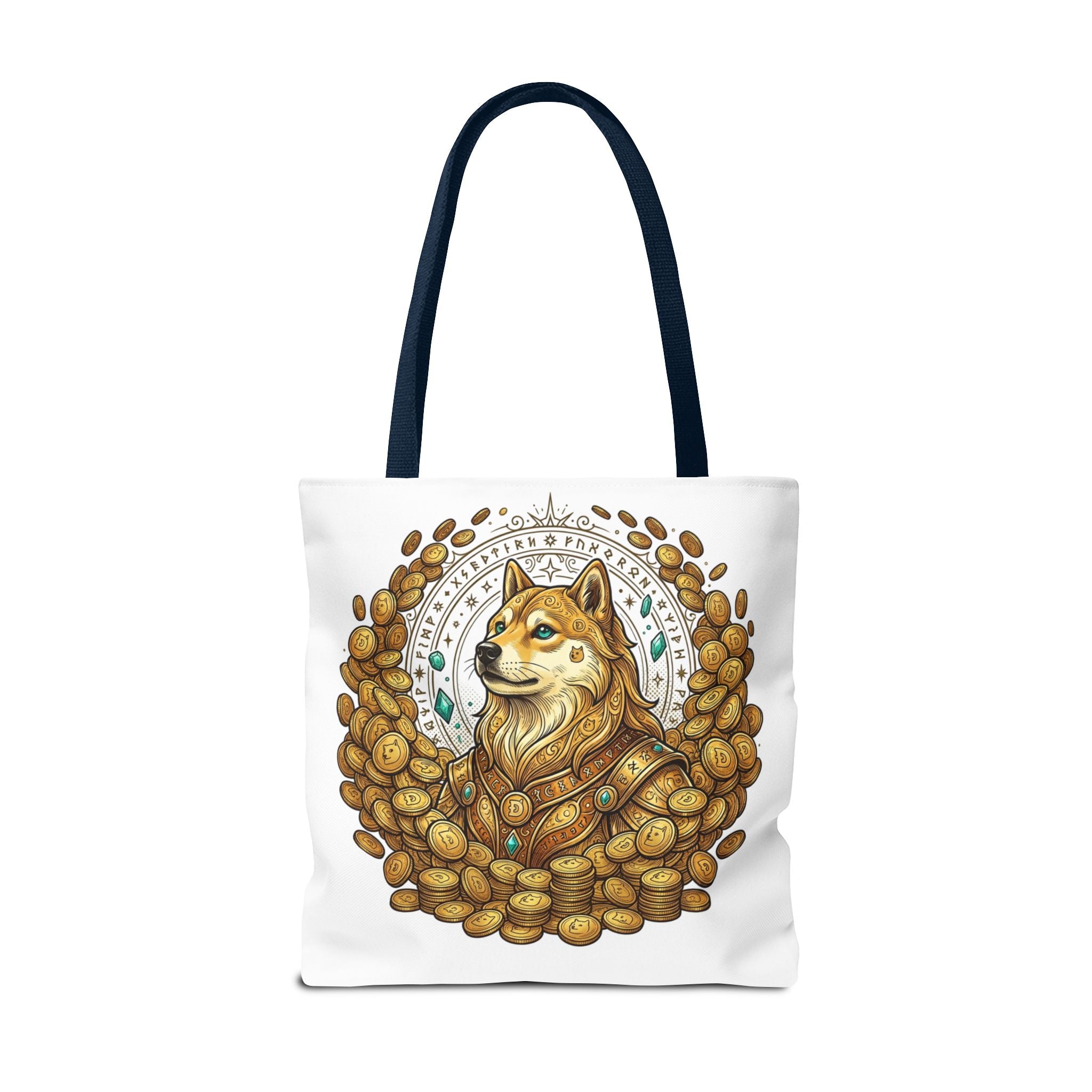 Dogecoin Shiba Inu Coin Pile Tote Bag — Crypto Meme Art Tote