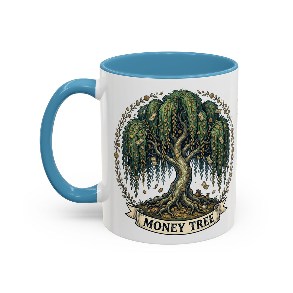 Money Tree Accent Coffee Mug — Inspirational 11/15oz Ceramic Mug with "Money Tree" Design
