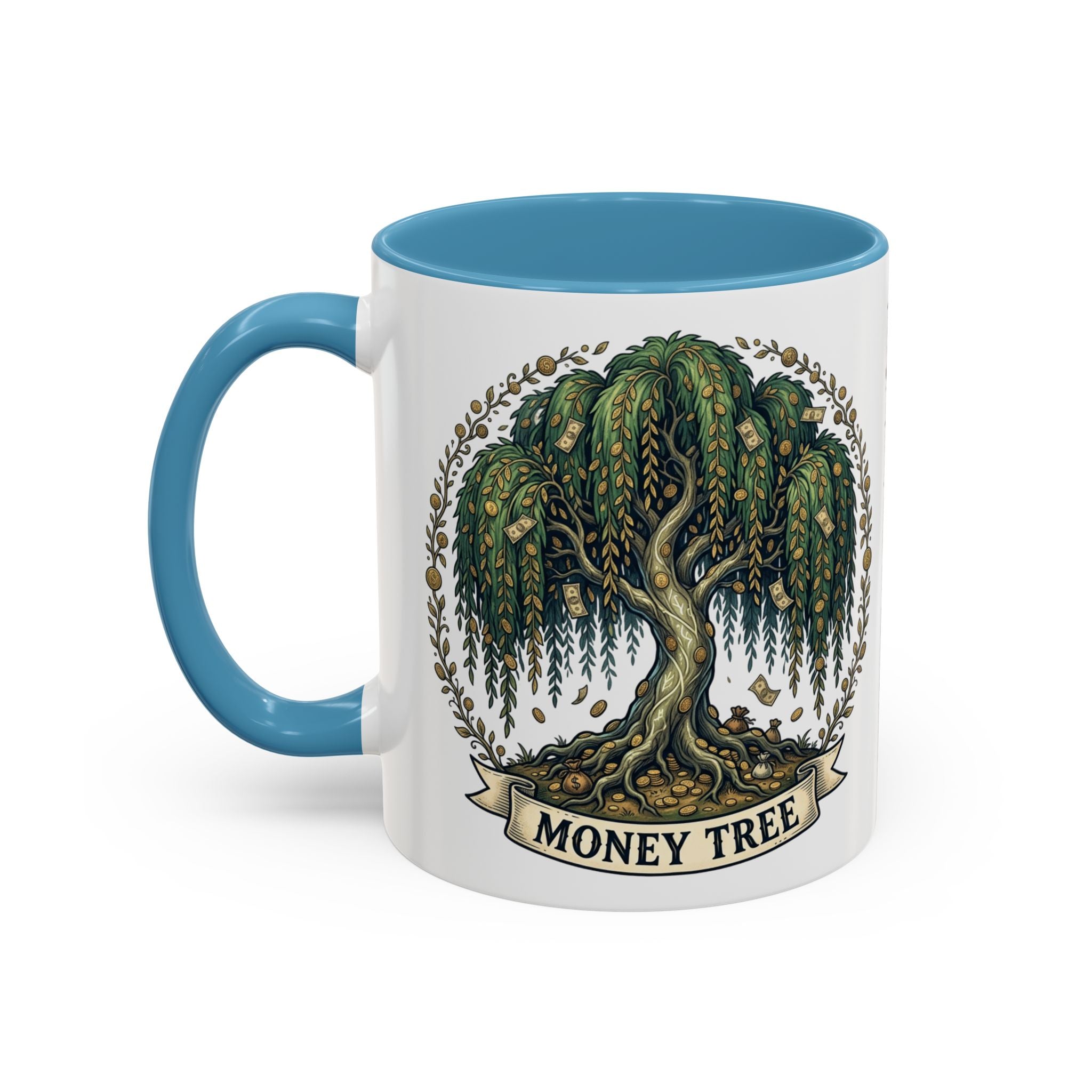 Money Tree Accent Coffee Mug — Inspirational 11/15oz Ceramic Mug with "Money Tree" Design