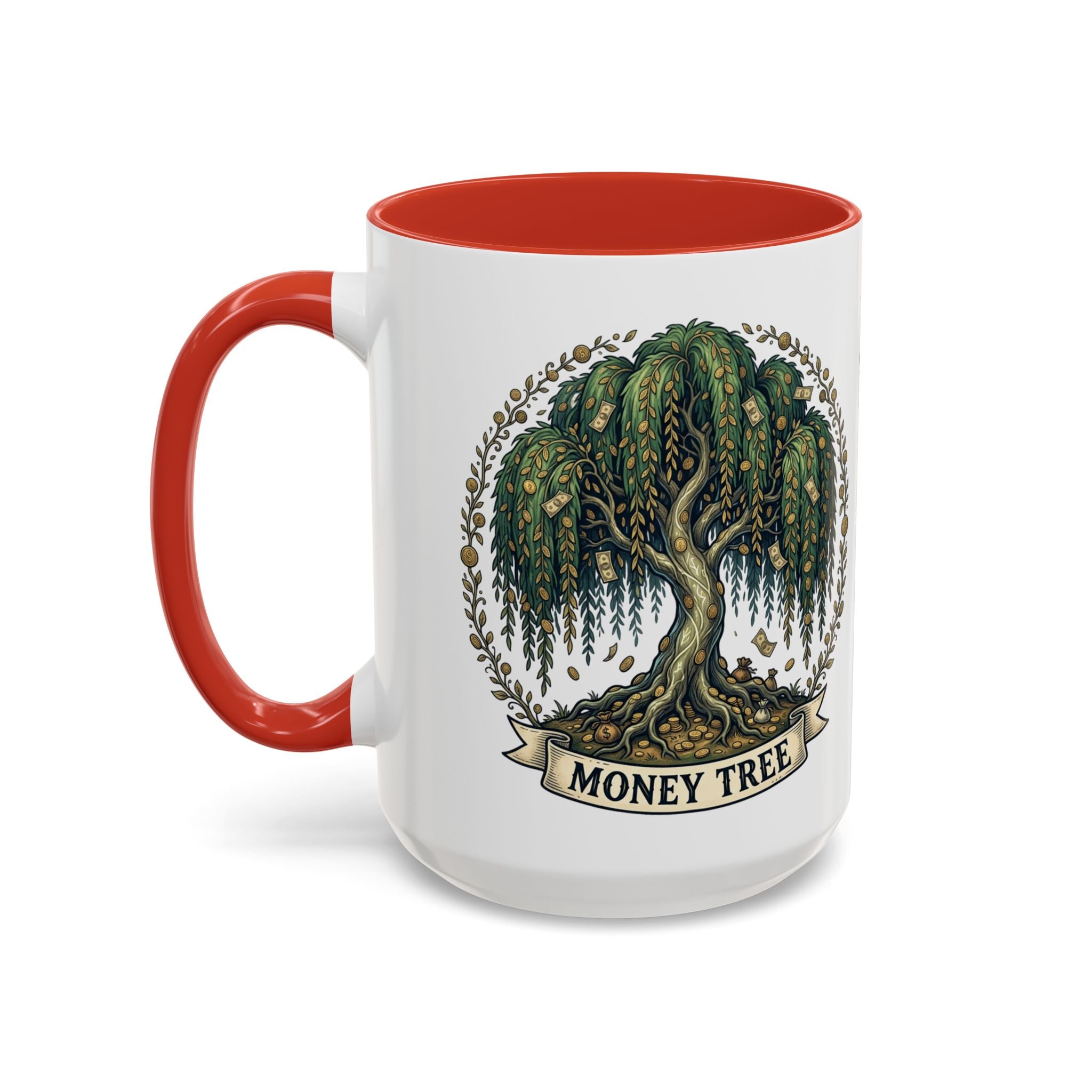 Money Tree Accent Coffee Mug — Inspirational 11/15oz Ceramic Mug with "Money Tree" Design