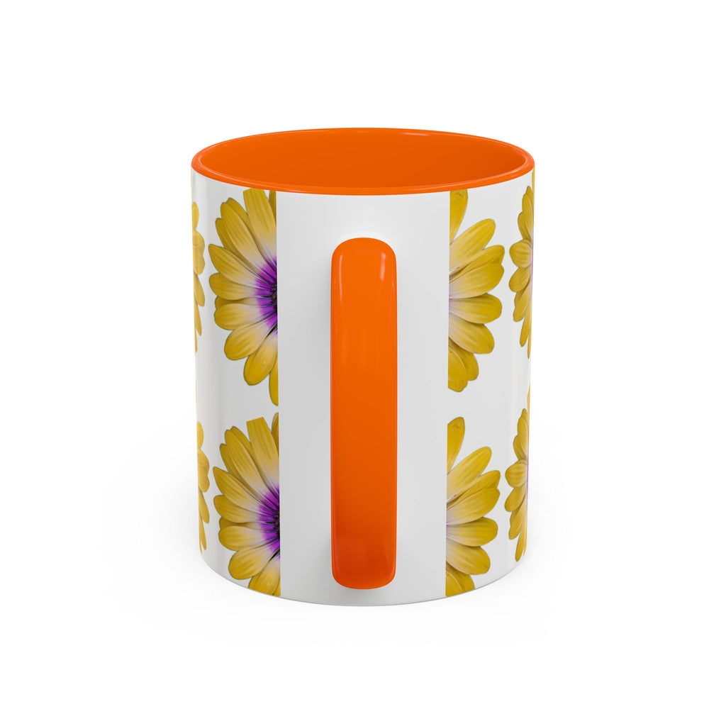 Yellow Purple Daisy Accent Coffee Mug – Floral Pattern 11/15oz