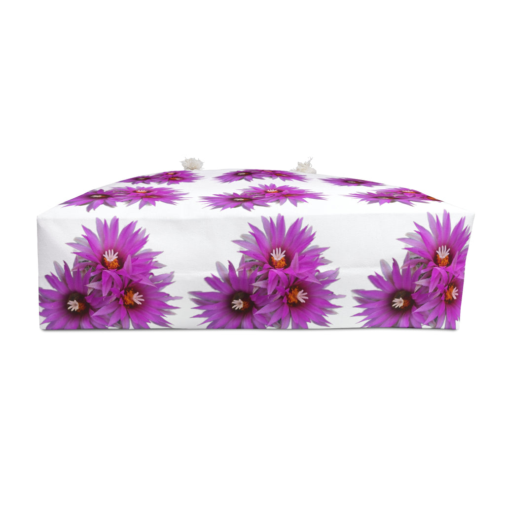 Purple Floral Weekender Bag — Spacious Flower Pattern Travel Tote