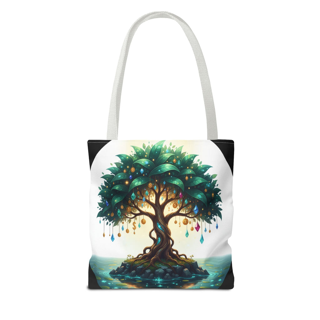 Enchanted Tree Tote Bag - Mystical Gem-Decorated Tree All-Over Print