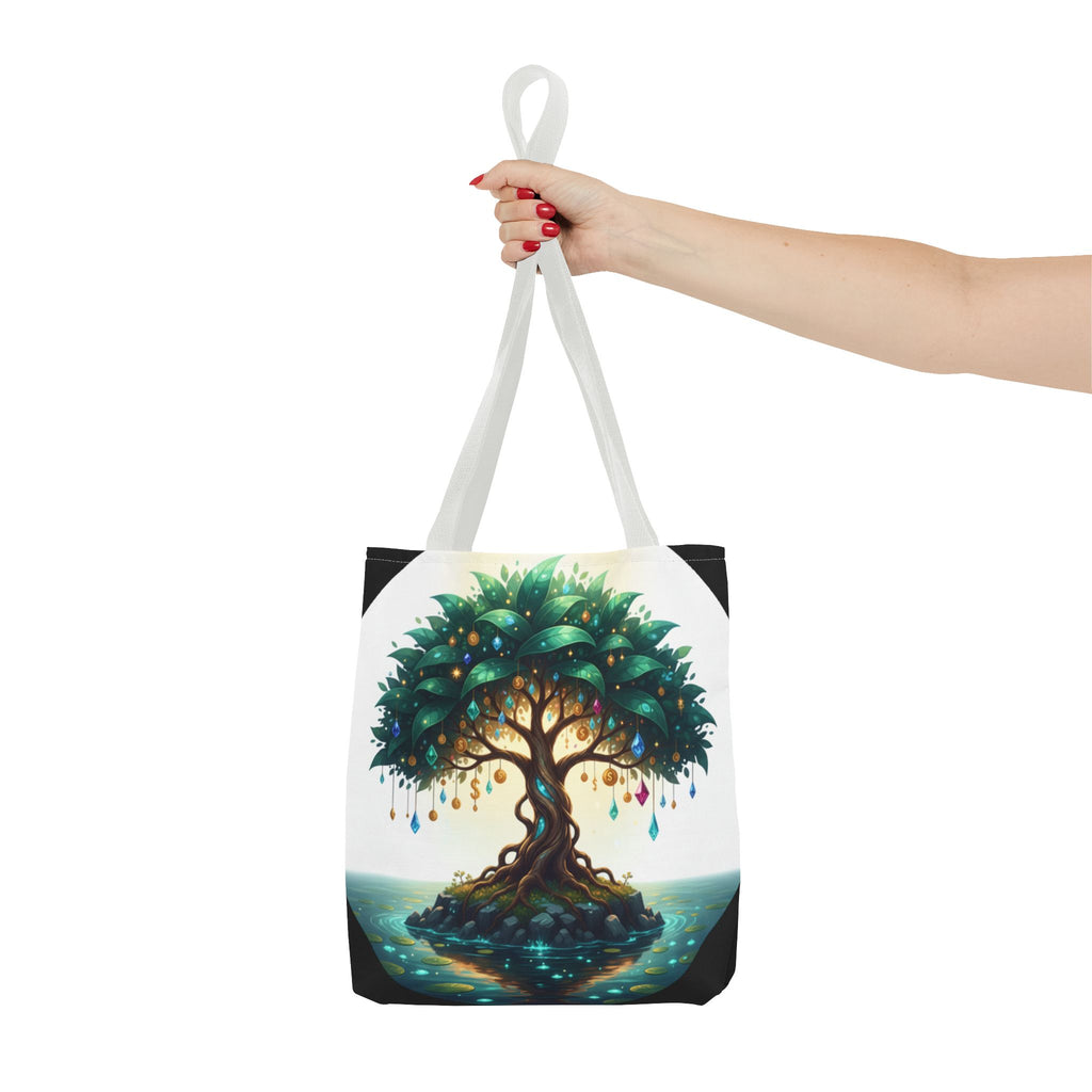 Enchanted Tree Tote Bag - Mystical Gem-Decorated Tree All-Over Print