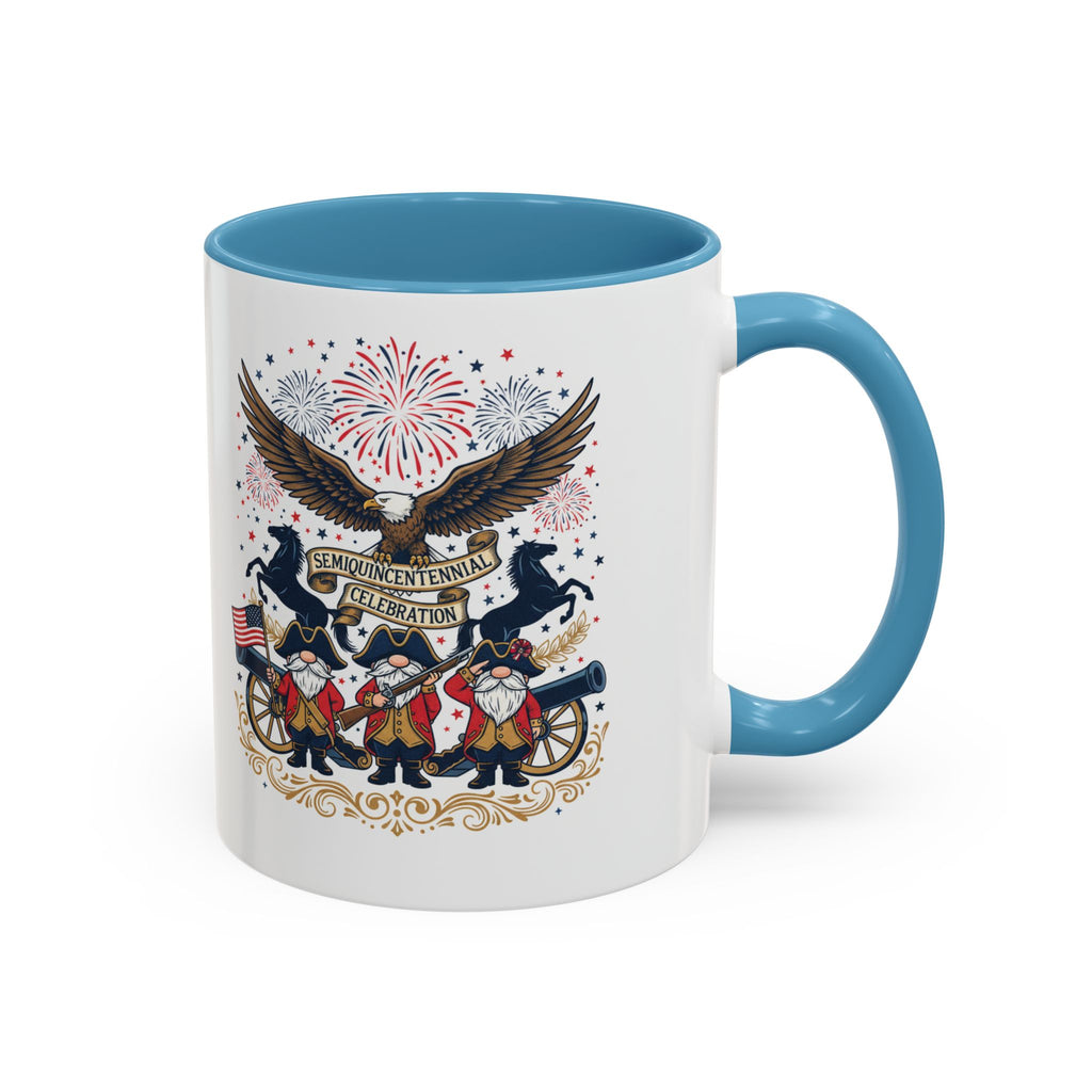 Patriotic Eagle & Revolutionary Soldiers Coffee Mug — Bicentennial Celebration Accent Mug