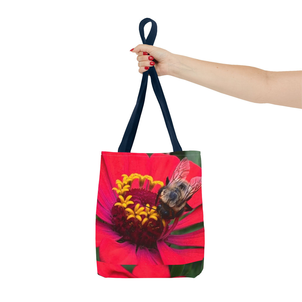 Floral Bee Tote Bag — Red Zinnia Garden Shopper