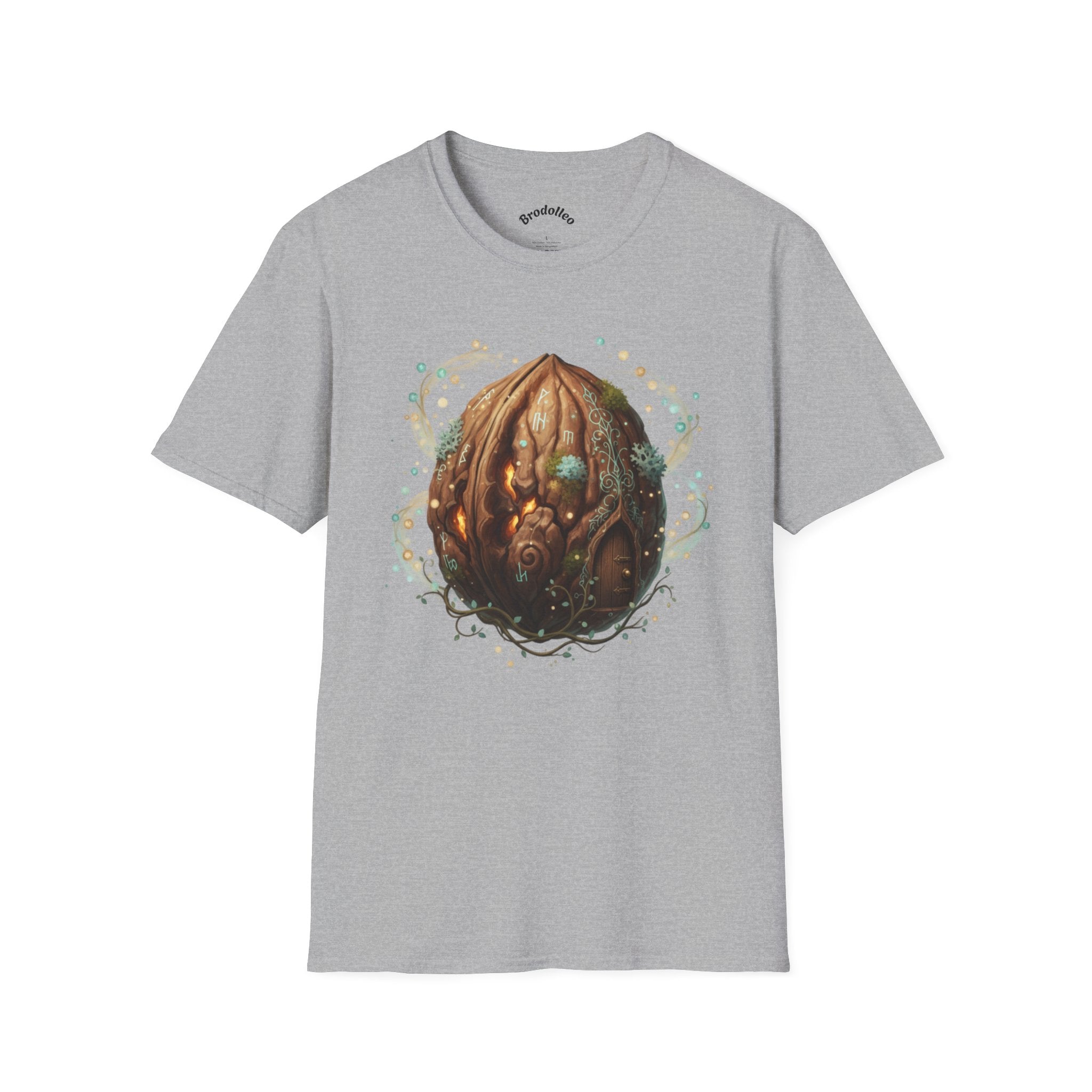 Mystic Walnut Orb T‑Shirt — Fantasy Nature Illustration