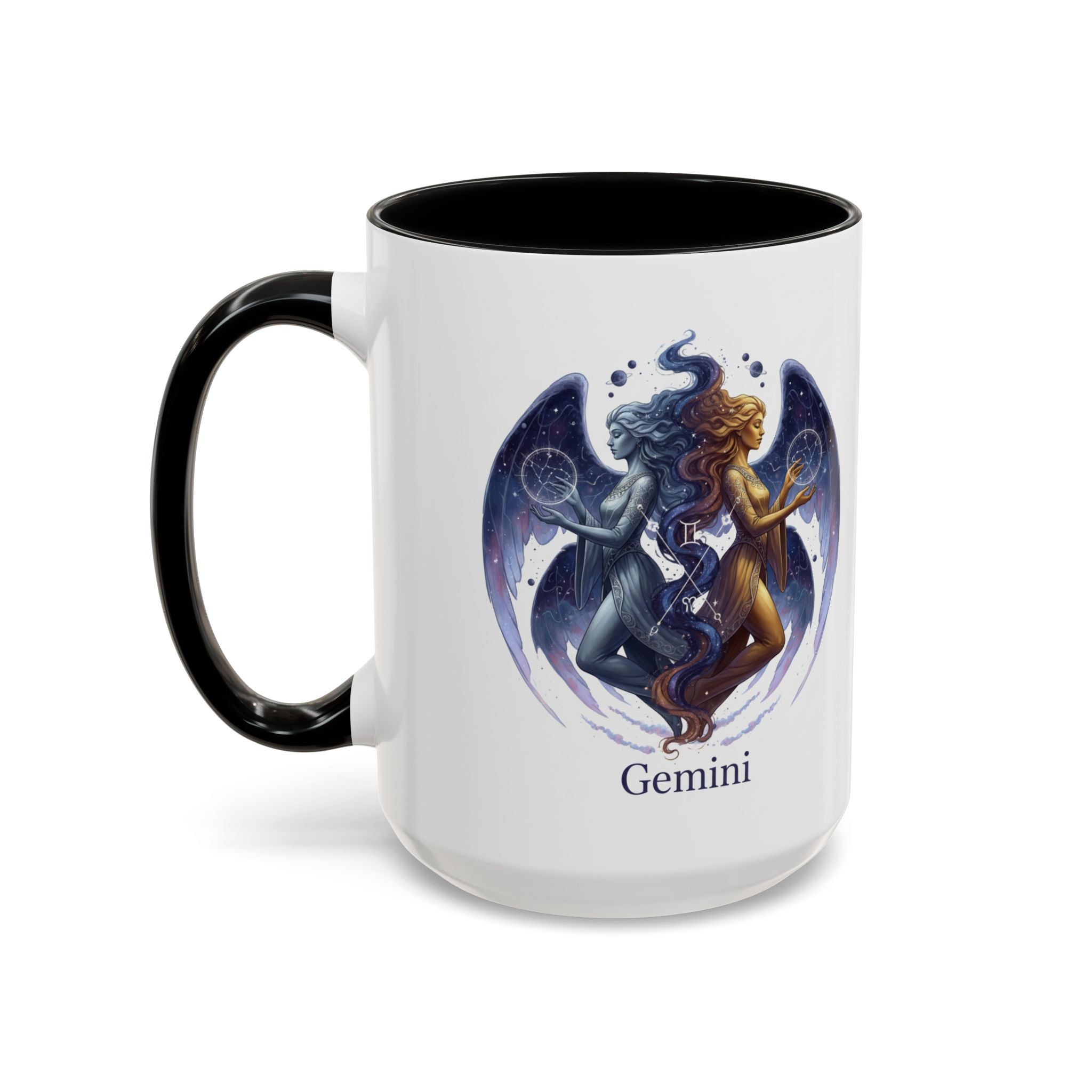Gemini Zodiac Coffee Mug — Twin Stars Astrology Accent Mug (11/15oz)