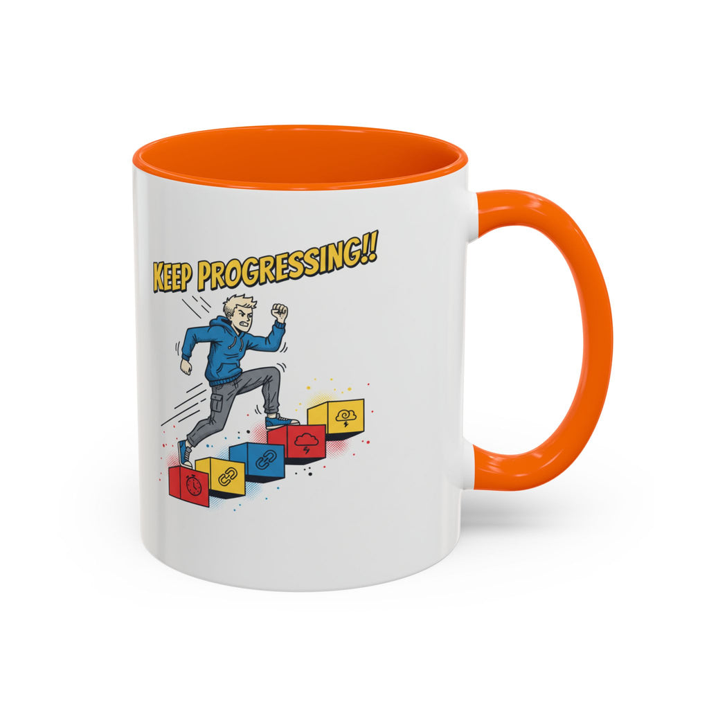 Keep Progressing Coffee Mug — Motivational Accent Mug (11/15oz)