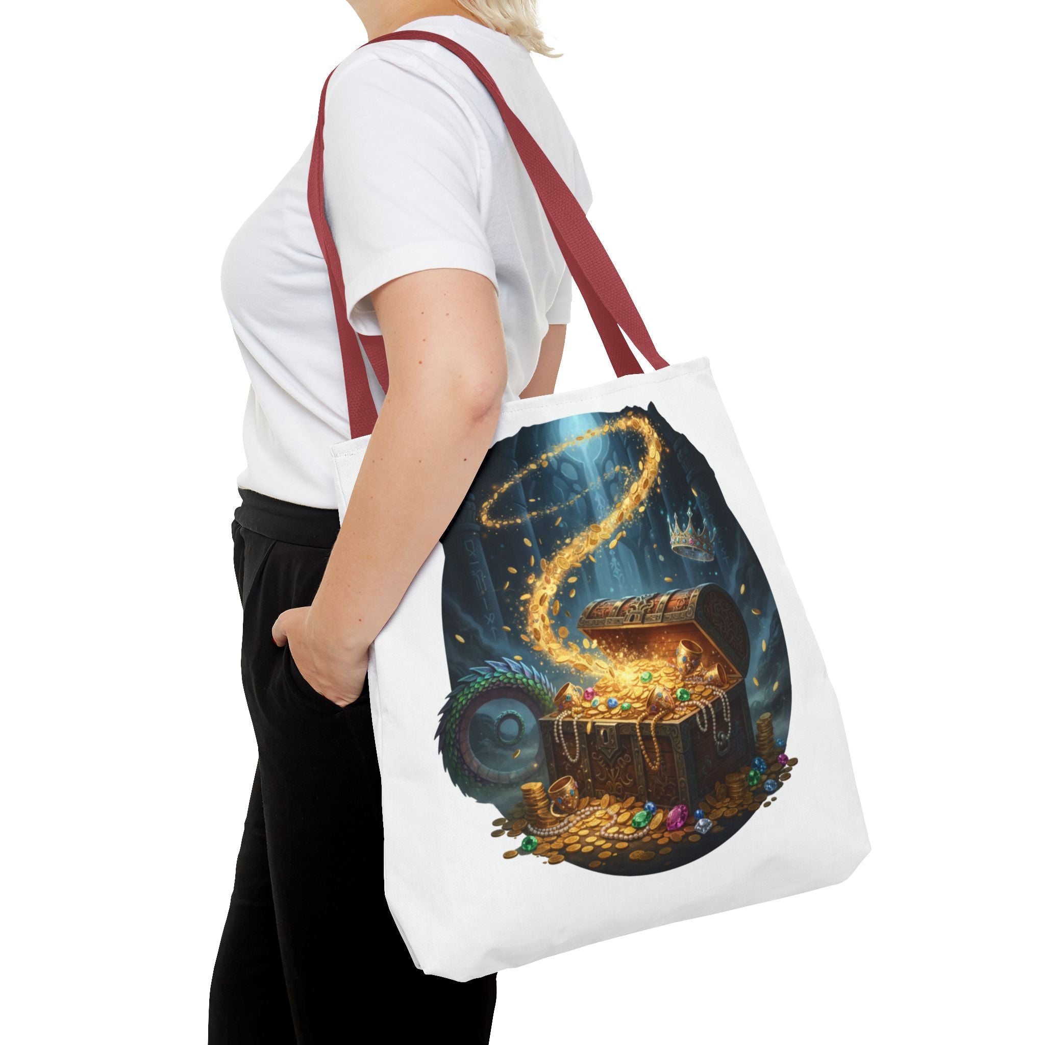 Magic Treasure Chest Tote Bag — Fantasy Pirate Gold Illustration Tote