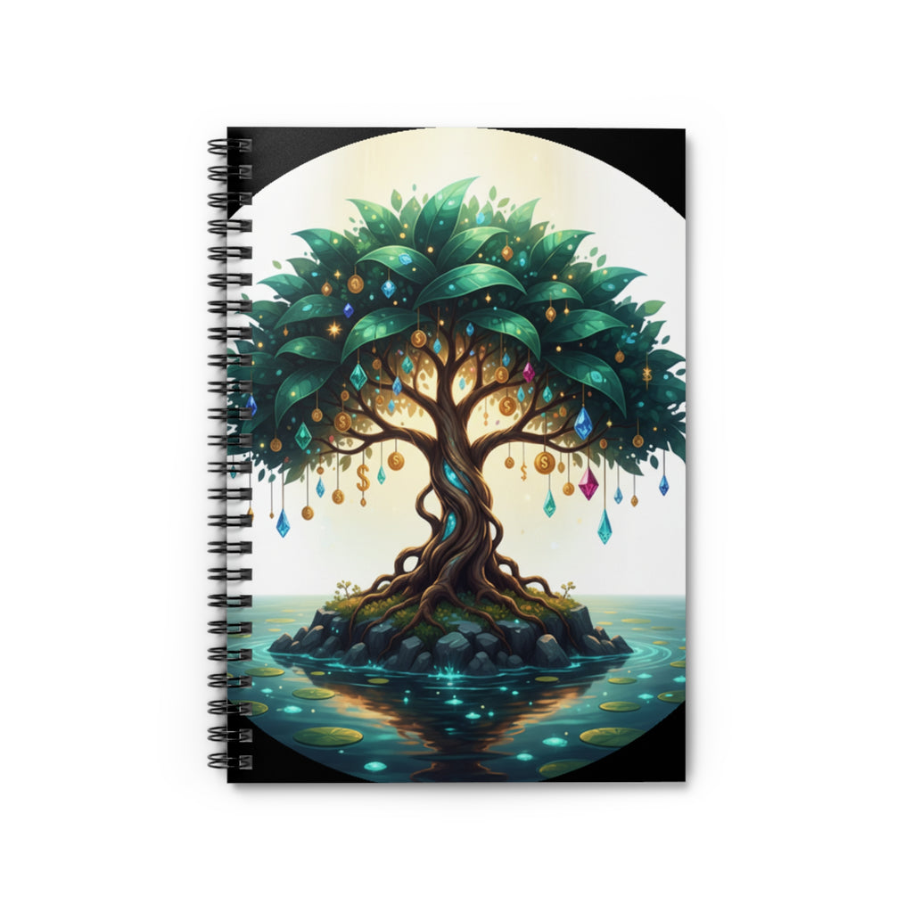 Enchanted Tree Spiral Notebook — Ruled Journal with Mystic Island Artwork