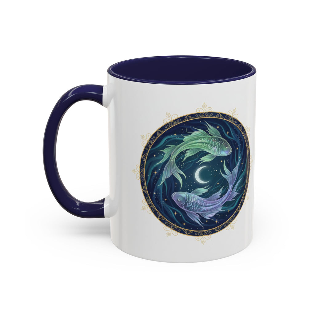 Koi Yin Yang Coffee Mug — Celestial Fish Moon Ceramic Accent Mug (11/15oz)