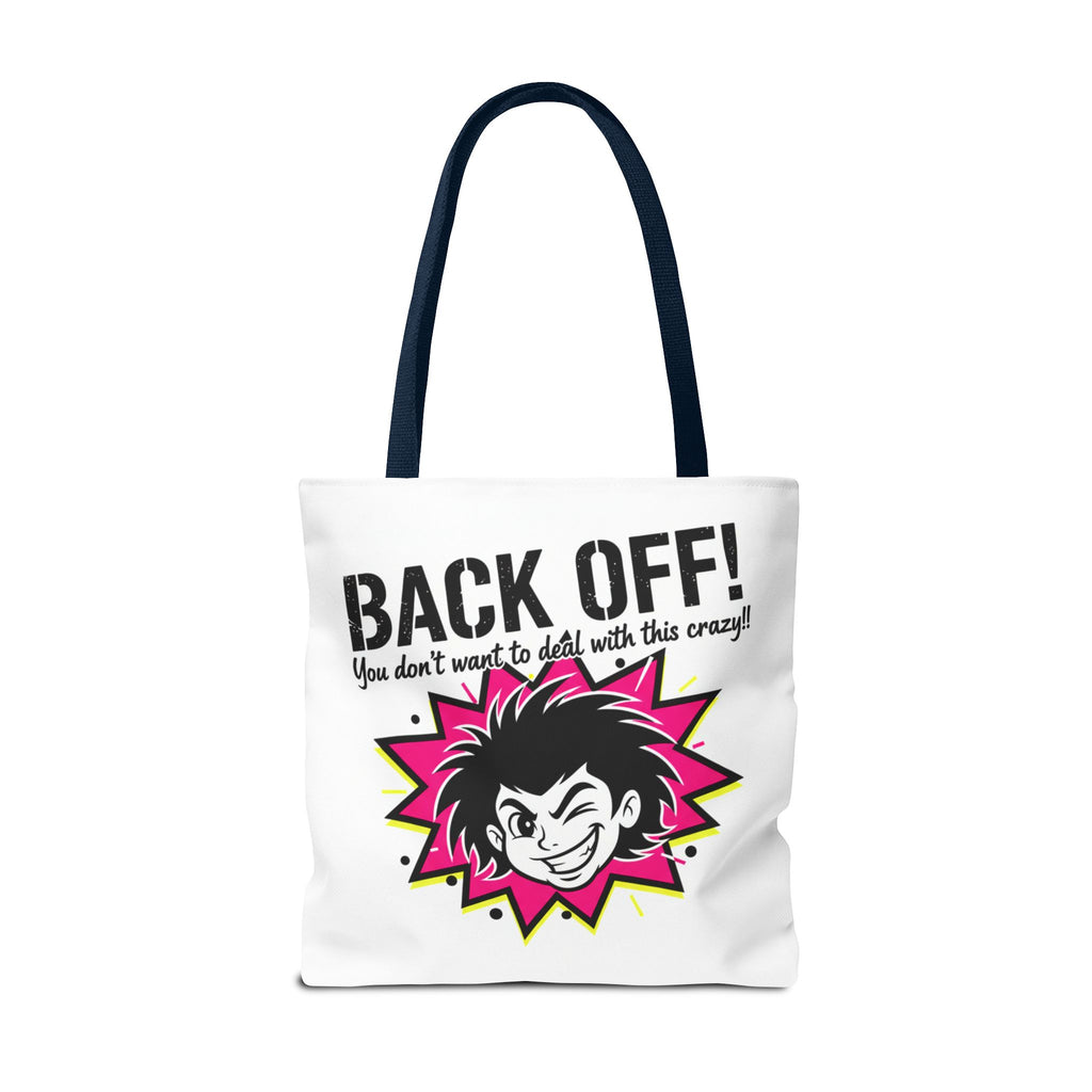 Back Off! Graphic Tote Bag — Funny Retro Punk Design