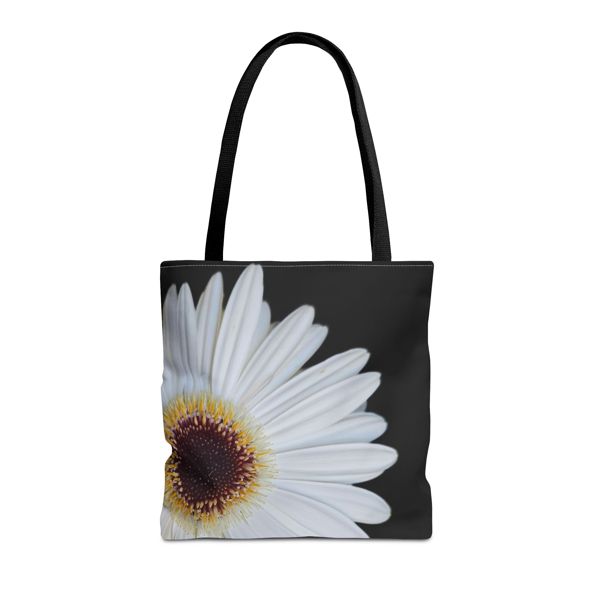 Daisy Corner Tote Bag — White Floral AOP Shopper
