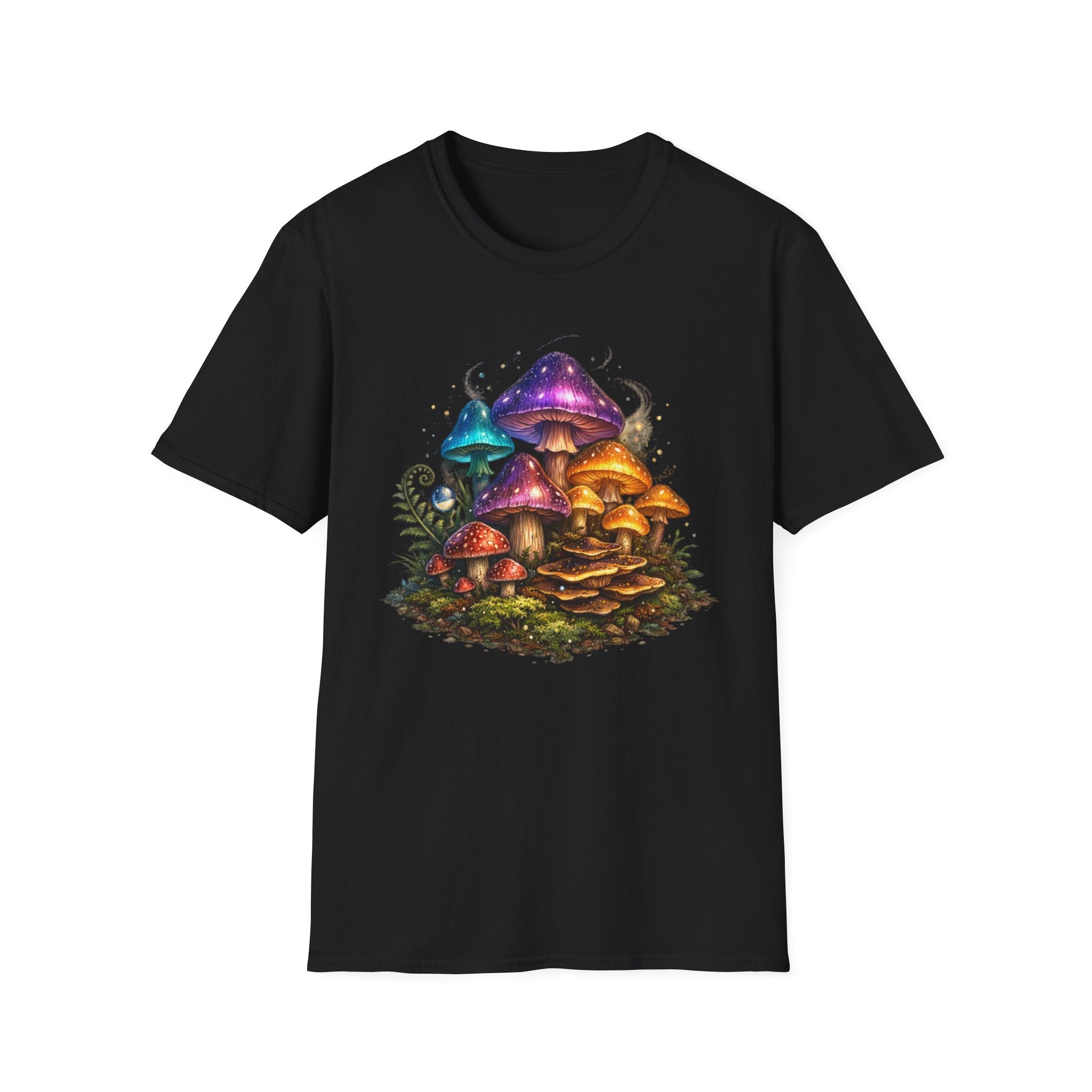 Mushroom Grove Graphic T-Shirt — Colorful Fantasy Fungi Design