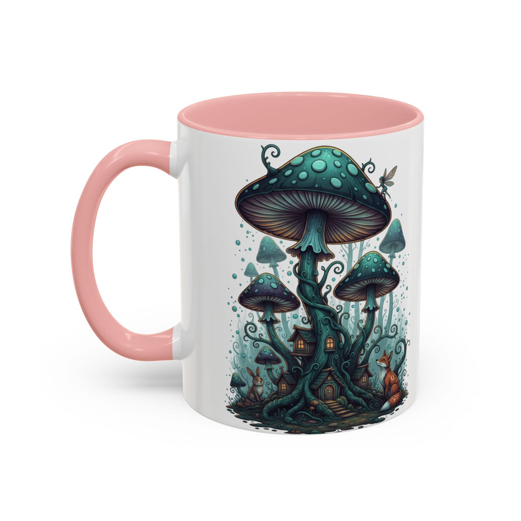 Enchanted Mushroom Cottage Coffee Mug — Fantasy Forest Accent Mug