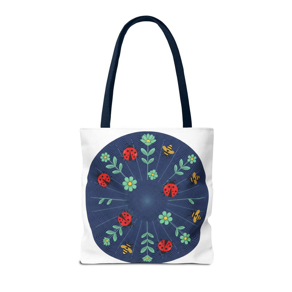 Ladybug Garden Tote Bag — Floral Circular Print AOP Tote