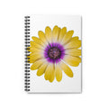 Yellow Purple Daisy Spiral Notebook — Floral Ruled Journal for Students & Gifts