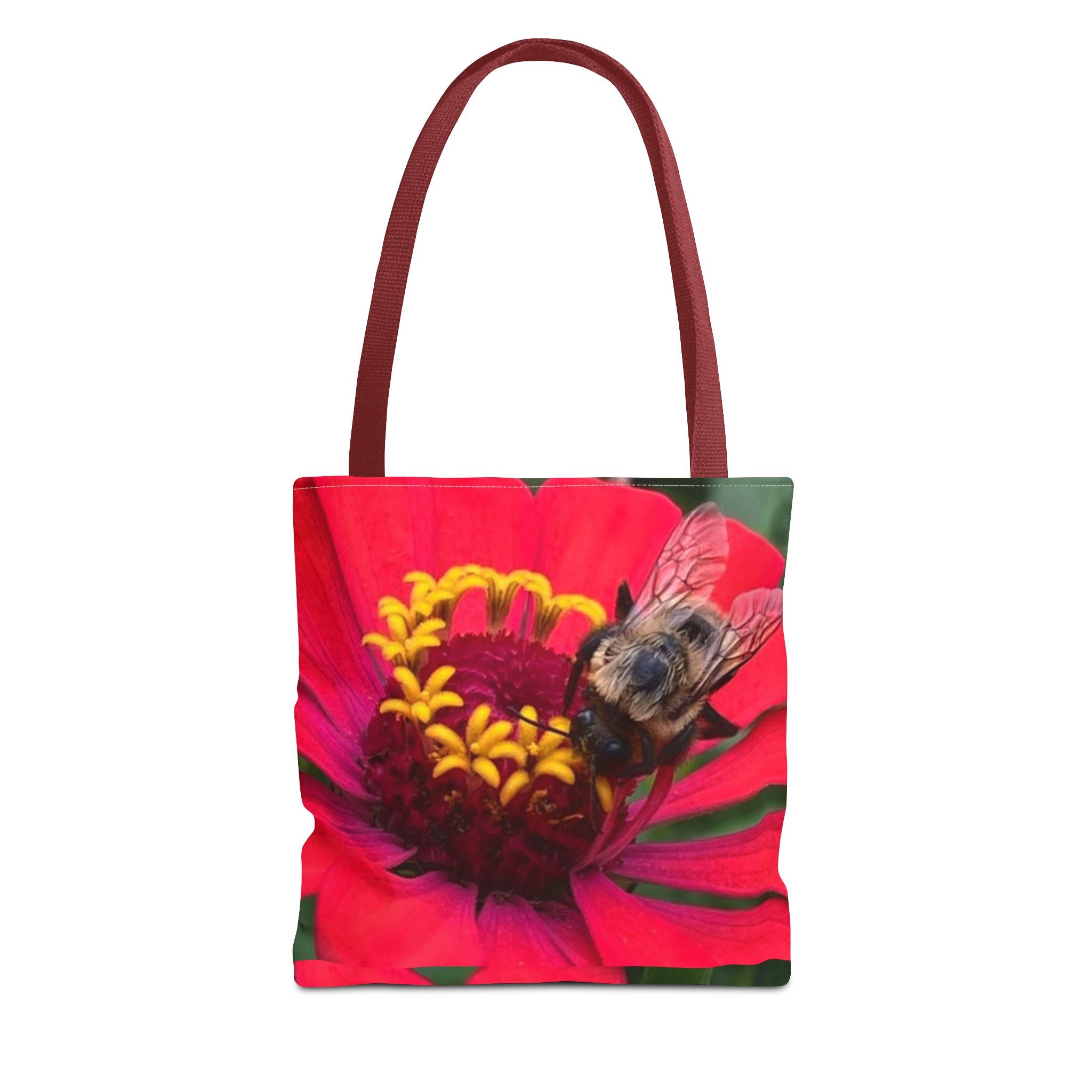 Floral Bee Tote Bag — Red Zinnia Garden Shopper