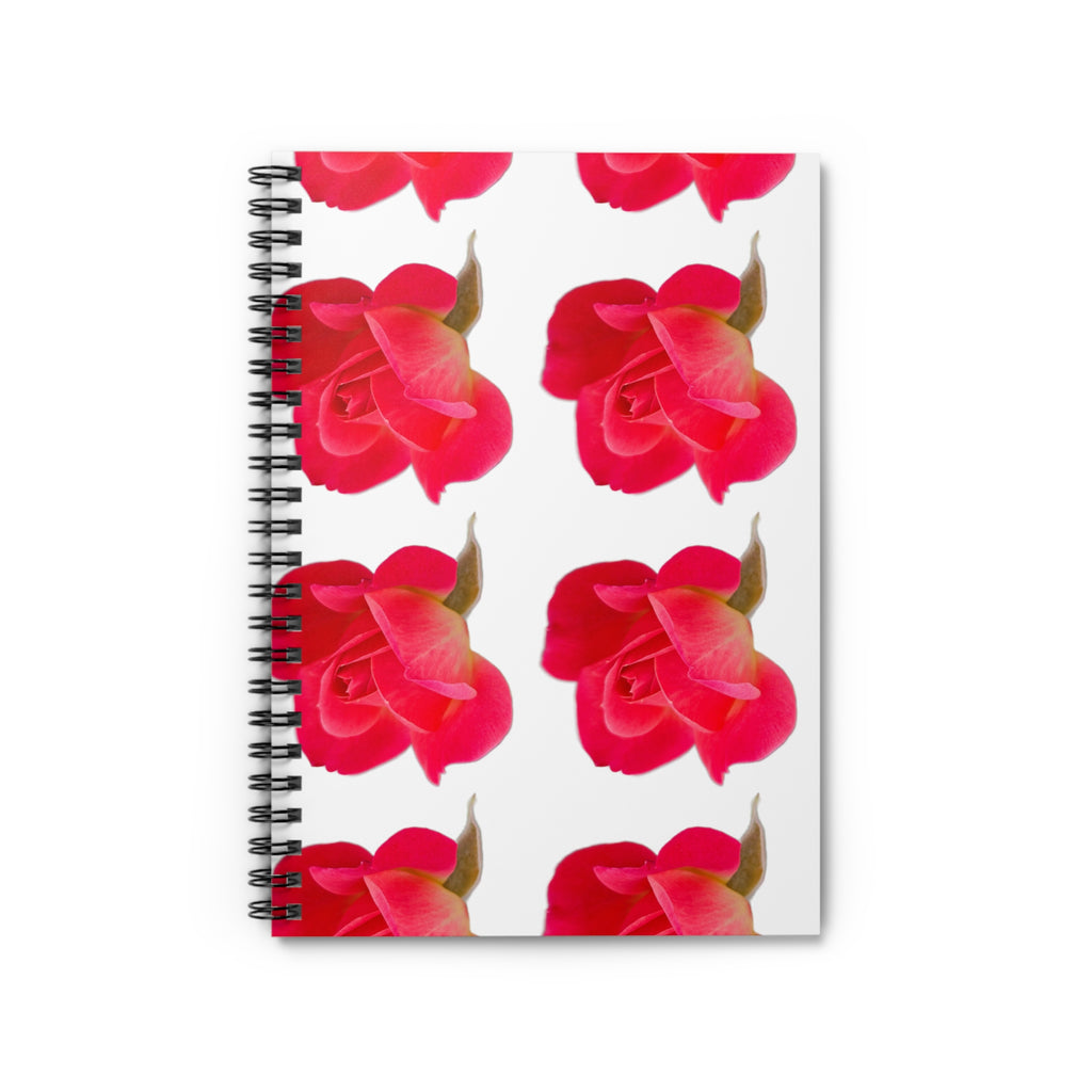 Floral Rose Pattern Spiral Notebook – Ruled Lined Journal for Notes & Gifts