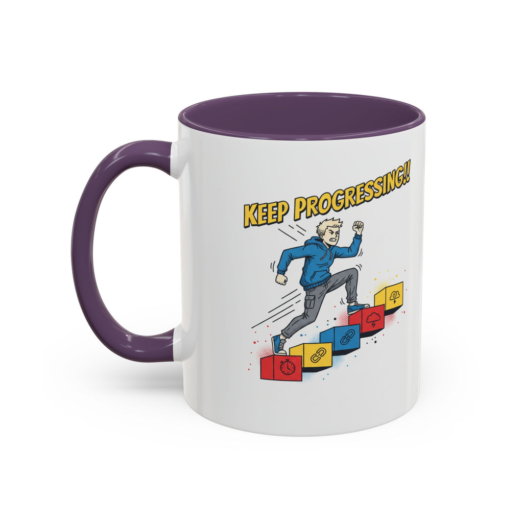 Keep Progressing Coffee Mug — Motivational Accent Mug (11/15oz)