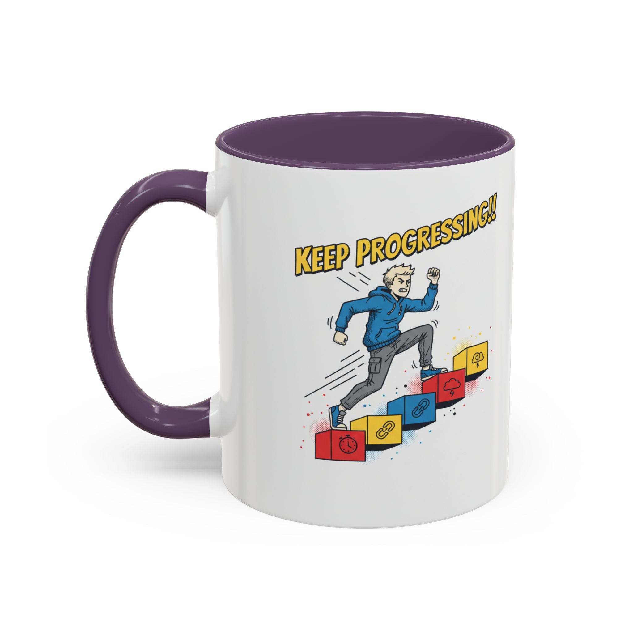 Keep Progressing Coffee Mug — Motivational Accent Mug (11/15oz)
