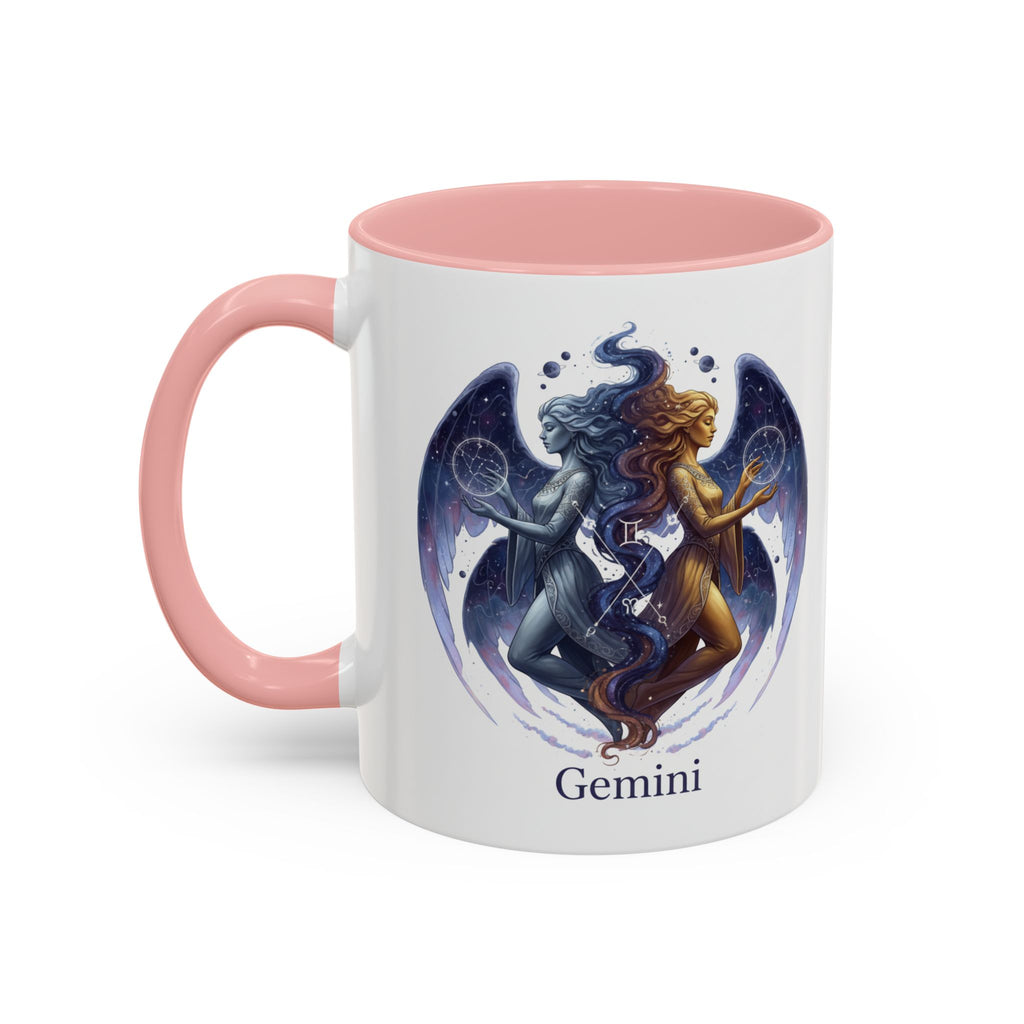 Gemini Zodiac Coffee Mug — Twin Stars Astrology Accent Mug (11/15oz)