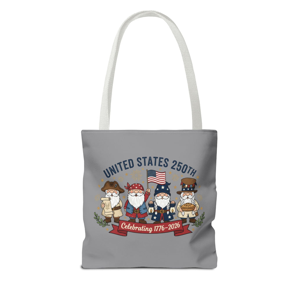 United States 250th Tote Bag — Celebrating 1776–2026 Patriotic Gnome Design