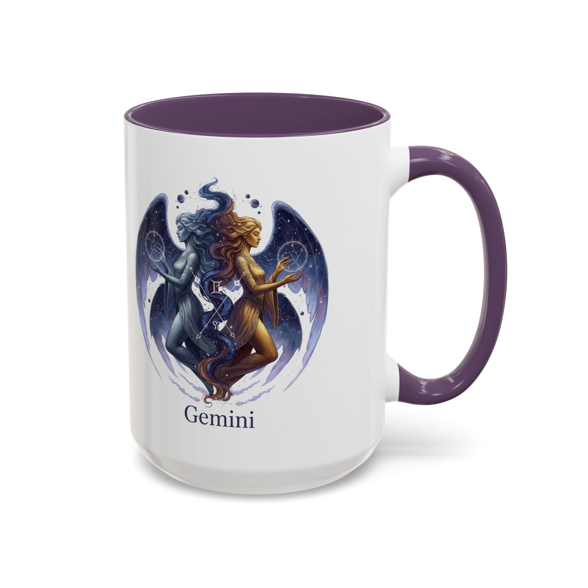 Gemini Zodiac Coffee Mug — Twin Stars Astrology Accent Mug (11/15oz)