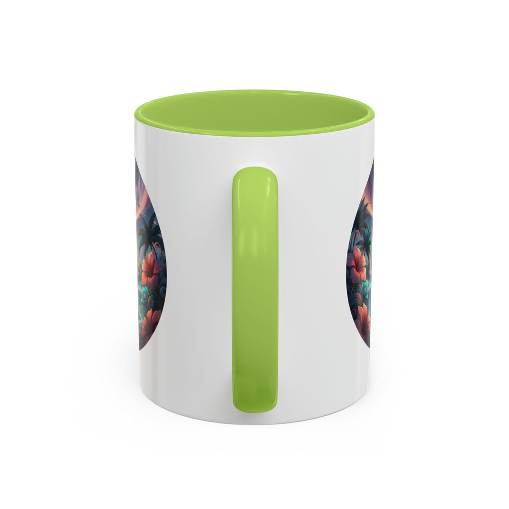 Tropical Sunset Coffee Mug — Romantic Beach Couple Accent Mug (11/15 oz)